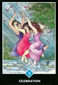 3 of Cups - Osho Zen Tarot Card with Printed Keyword