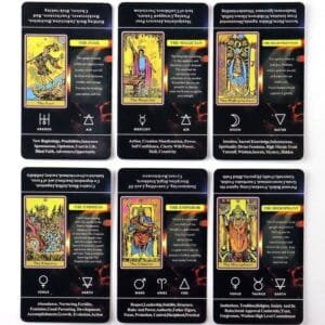 Tarot Cards with Printed Keywords - Multiple Keywords Crowding out the Card Image